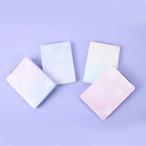 Wholesale Customizable Plastic Frame Dressing Table Small Double-Sided Mini Vanity Mirror Customizable Plastic Multifunction Tra