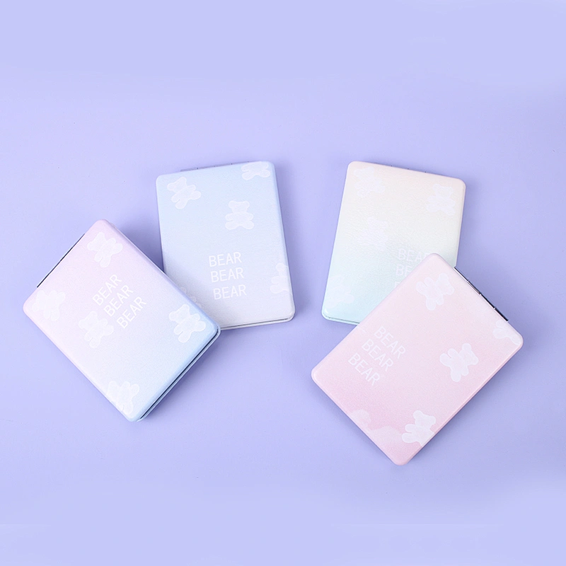 Wholesale Customizable Plastic Frame Dressing Table Small Double-Sided Mini Vanity Mirror Customizable Plastic Multifunction Tra