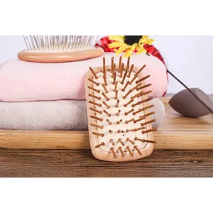 Wholesale Private Label Small Size Wooden Hair Detangling Brush Head Scalp Massager Comb For Barber Hair Cutting