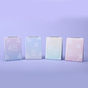 Wholesale Customizable Plastic Frame Dressing Table Small Double-Sided Mini Vanity Mirror Customizable Plastic Multifunction Tra