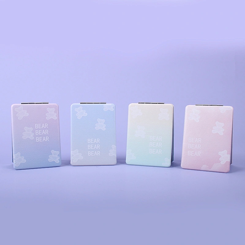 Wholesale Customizable Plastic Frame Dressing Table Small Double-Sided Mini Vanity Mirror Customizable Plastic Multifunction Tra