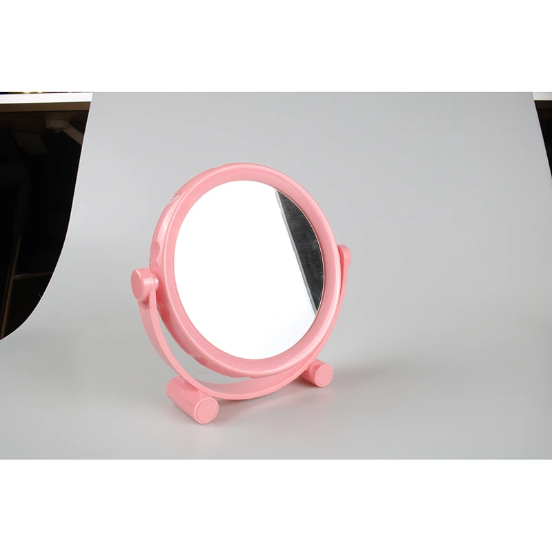 Wholesale Personalized Round Colorful Standing Desktop Table Plastic Makeup Mirror Plastic Framed Mirrors