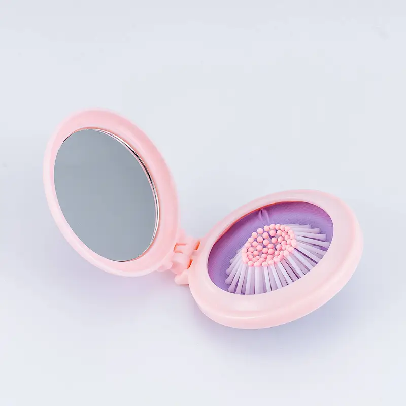 Wholesale Cartoon Portable Beauty Lens Mini Airbag Comb Mirror Airbag Folding Mirror Massage Comb For Women