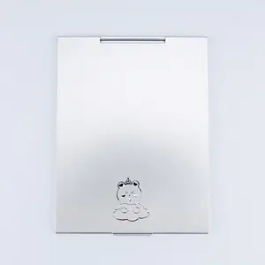Wholesale Custom Logo Single Side Cosmetic Mirror Makeup Folding Square Metal Custom Pocket Makeup Mirror