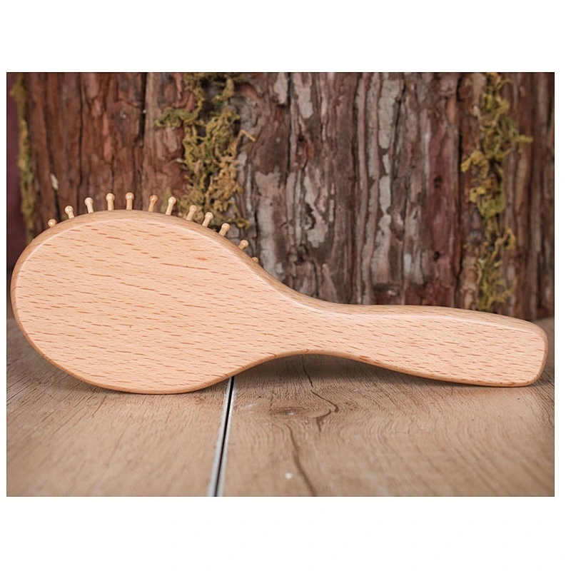 New Wholesale Private Label Factory High Quality Travel Wooden Hair Brush Mini Wood Bristle Hair Brush For Purse