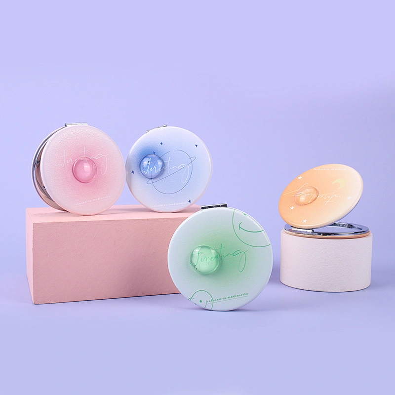Wholesale Personalized Portable Round New Design Promotional Mini Four Colours Cute Pocket Makeup Mirror