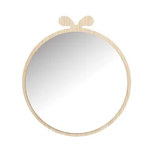 2022 Hot Sale Simple Design Wood Frame Free Standing Table Mirror For Cosmetic Use Personalized Makeup Single Sided