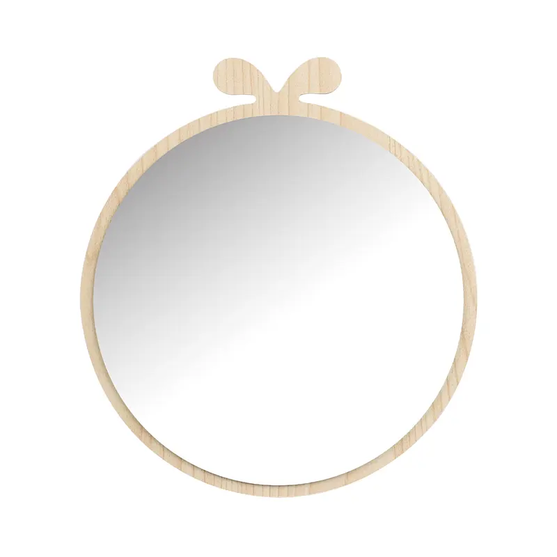 2022 Hot Sale Simple Design Wood Frame Free Standing Table Mirror For Cosmetic Use Personalized Makeup Single Sided