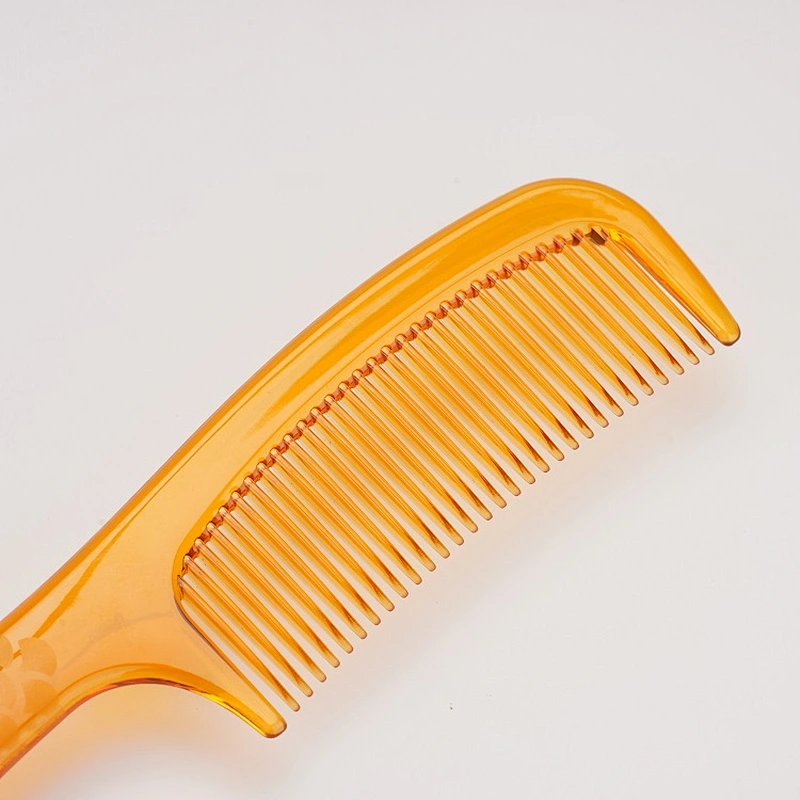 2022 Customized Fishtail Shape Eco-friendly Handle Translucent Golden Yellow Olive Oil Added Hair Comb For Barber Hair Cutting