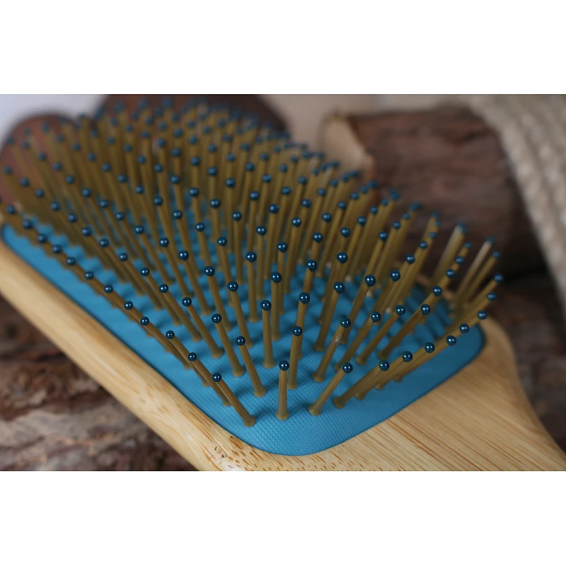 Paddle Hair Detangling Brush Bamboo Wood Air Cushion Brush Bamboo Bristle Paddle Brush For Barber Hair Cutting Set