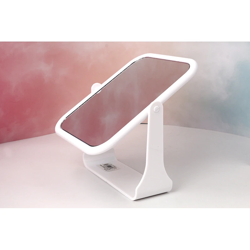 Custom Logo Makeup Plastic Magnification Double Standing Makeup 360 Degree Rotating Table Mirror For Makeup