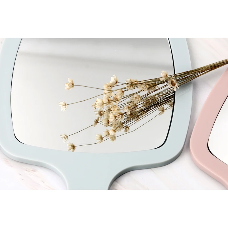 Small Plastic Vanity Standing Makeup Mirror OEM Concise Table Mirror Square Self Single Side Make-Up Table Make Up Mirror