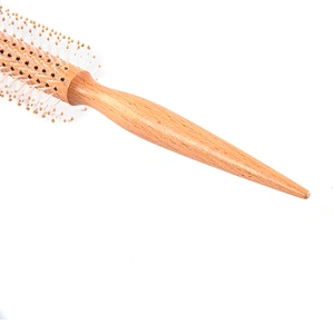 Wholesale Spot Hair Profesional Hair Round Beauty Makeup Handle Fluffy Shape Wooden Personalised Curl Comb