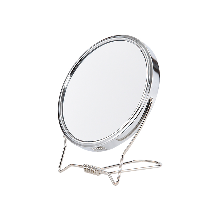 2022 New Customizable Package Carbon Steel Lens Metal Standing Double Side Table Makeup Mirror