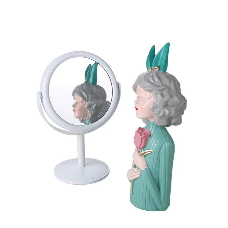 Wholesale Customizable Pocket Customized Logo Mini Makeup Mirror Portable Table Shaped Round Mini Make Up Mirror