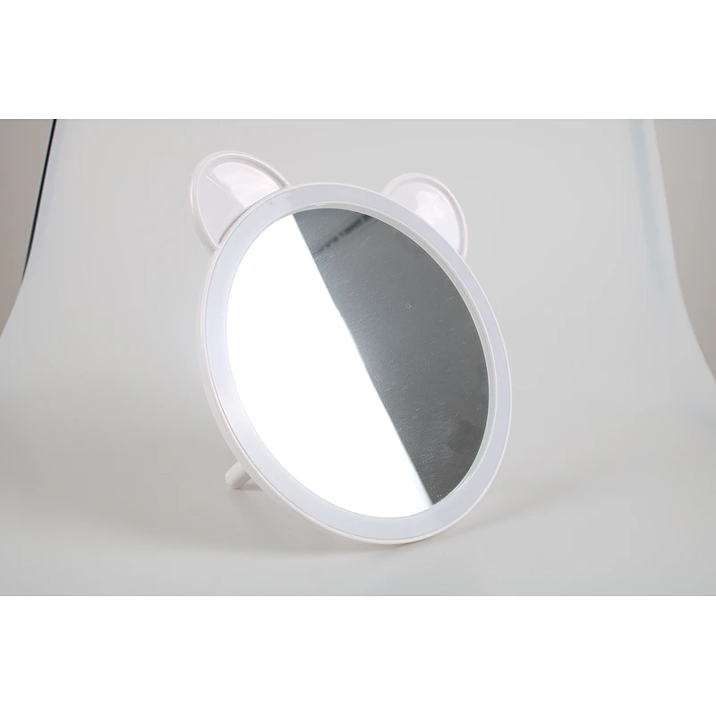 2022 New Style Luxury Cat Shape Plastic Frame Table Round Single Side Mirror Bright Beauty Dressing Table Mirror