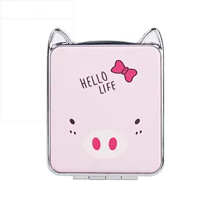 Wholesale 2022 Custom Cute Cartoon Pocket Mirror With Pu Leather Personalized Makeup Double Sided Pocket Mirror