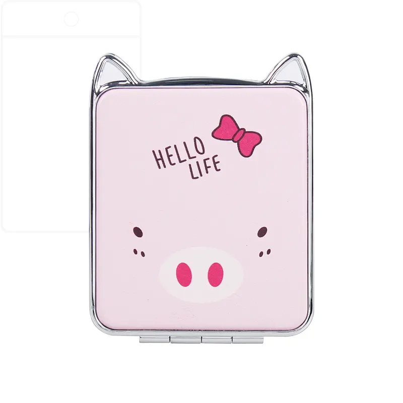 Wholesale 2022 Custom Cute Cartoon Pocket Mirror With Pu Leather Personalized Makeup Double Sided Pocket Mirror