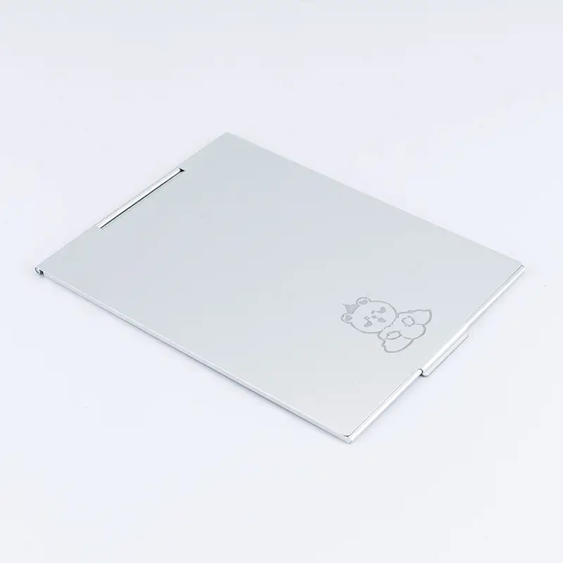 Wholesale Custom Logo Single Side Cosmetic Mirror Makeup Folding Square Metal Custom Pocket Makeup Mirror
