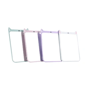 Wholesale Customizable Single Side Plastic Cute Design Rubber Soft Table Stand Custom Fashion Cat Ear Table Makeup Mirror