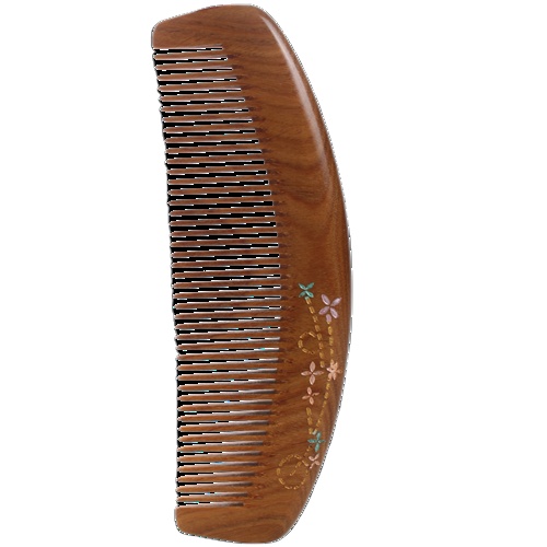 Good Quality Fineness Classical Hair Massage Brush Handmade 100% Natural Green Sandalwood Hair Comb For Barber Hair Cutting