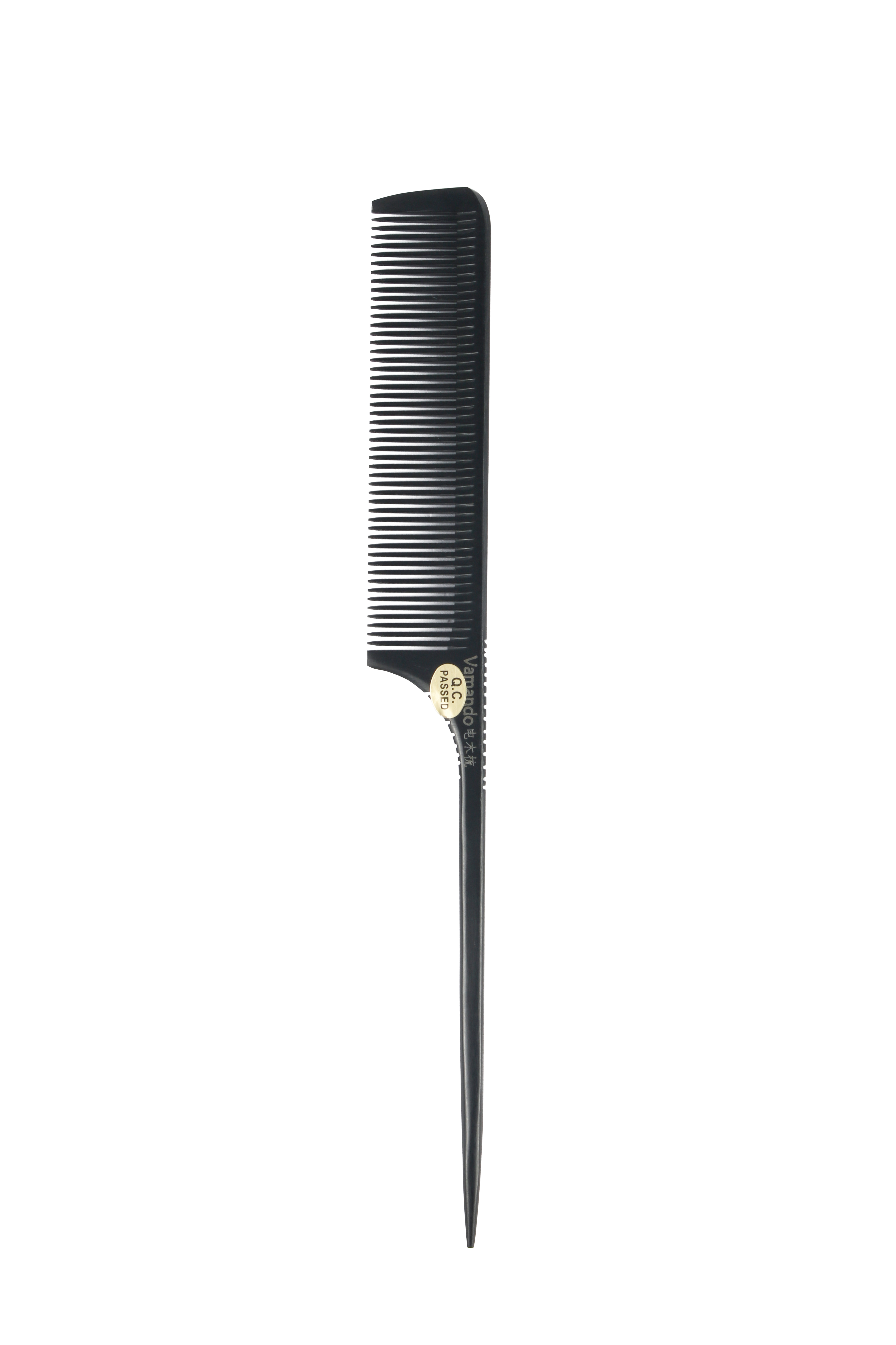 Professional Salon 100% Handmade Black Wide Tooth Bakelite Plastic Handle Comb Rattail Teasing Comb Braid Comb