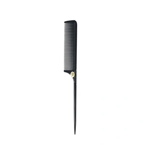 Professional Salon 100% Handmade Black Wide Tooth Bakelite Plastic Handle Comb Rattail Teasing Comb Braid Comb