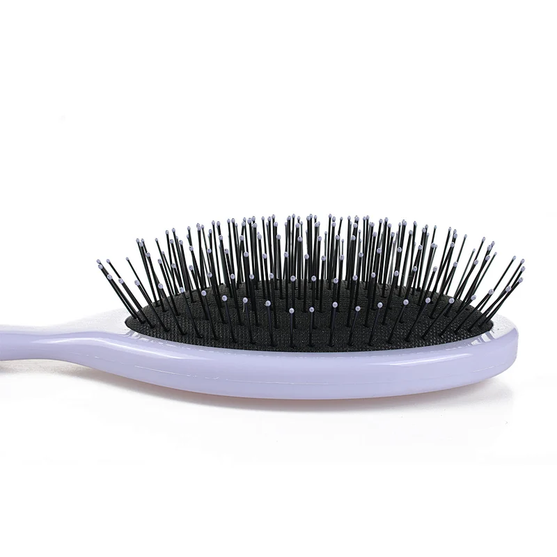 Good Quality Comb Style Oval Shape Purple Color Detangling Plastic Steel Needle Non-Stick Hair Scalp Massager Styling Hair Comb