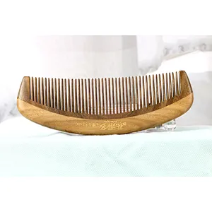 2022 New Style Wholesale Wood Color Comfortable Wood Handle semicircle Styling Hairbrush For Barber Hair Cutting