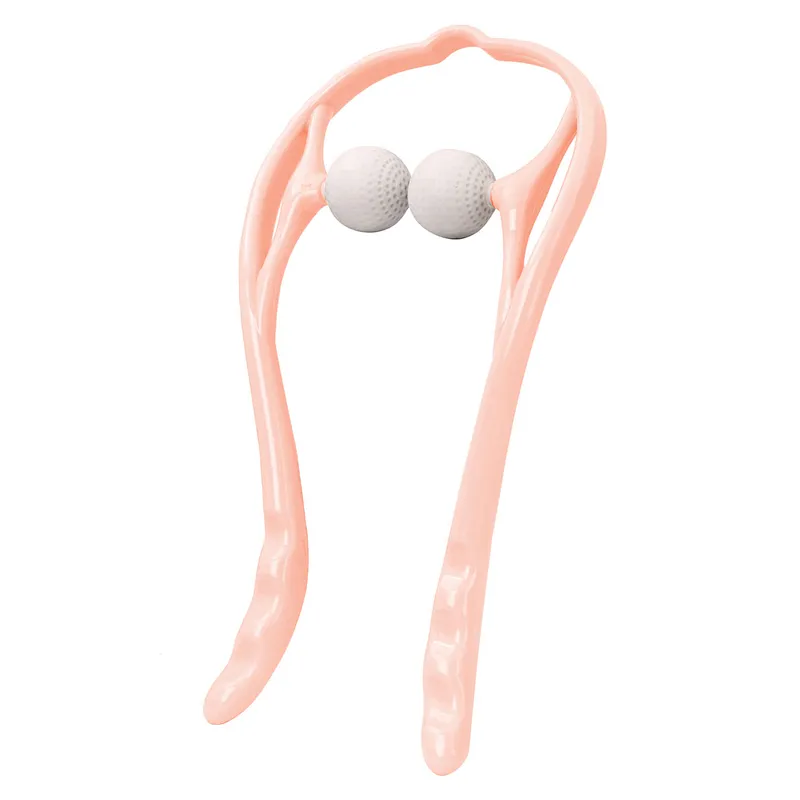 Therapeutic Blood Circulation Dual Double Balls Plastic Manual 3D Neck Massager Self-Massaging Tool