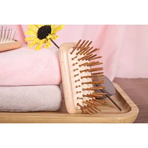 Wholesale Private Label Small Size Wooden Hair Detangling Brush Head Scalp Massager Comb For Barber Hair Cutting