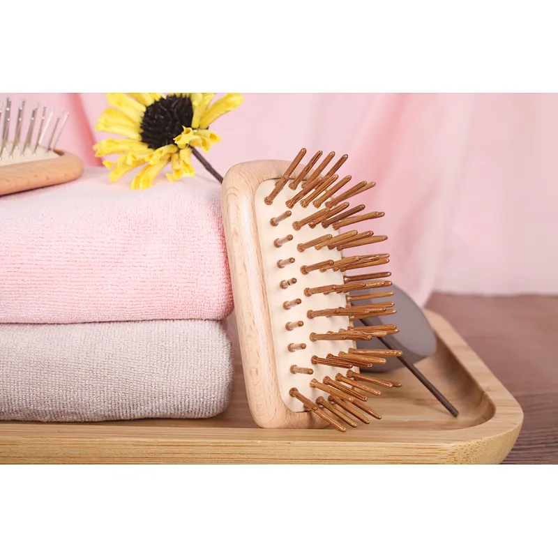 Wholesale Private Label Small Size Wooden Hair Detangling Brush Head Scalp Massager Comb For Barber Hair Cutting