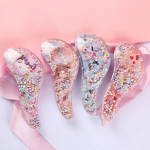 Private label Wide Tooth Hair Comb Detangling Cartoon Durable High Quality Care Hand Grip Brush For Barber Hair Cutting