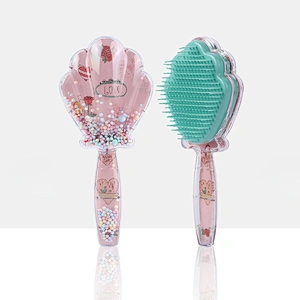 Eco-friendly Detangling Massage Colorful Plastic Hair Comb Brush Plastic handle hair brush set with customized logo
