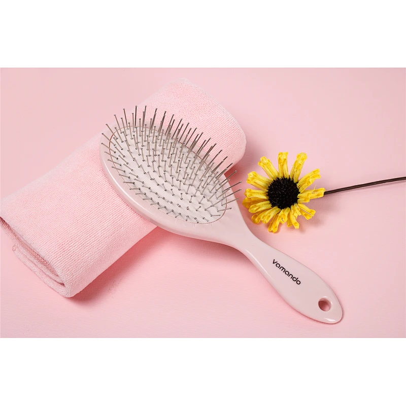 Customized Handle Natural Massage Scalp Handle Cushion Paddle Wholesale Air Cushion Women Plastic Scalp Massage Hair Brush