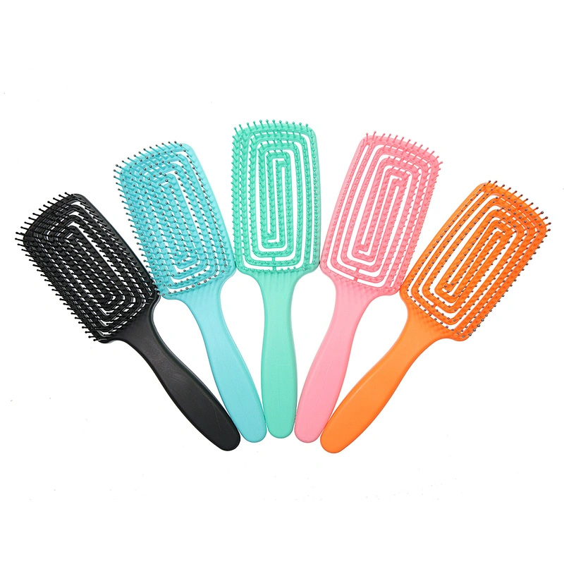 Customized Logo High quality ABS Paddle type Wet Vent Shower Detangling Hair Brush Plastic for Curly Wet Thick Straight Hair