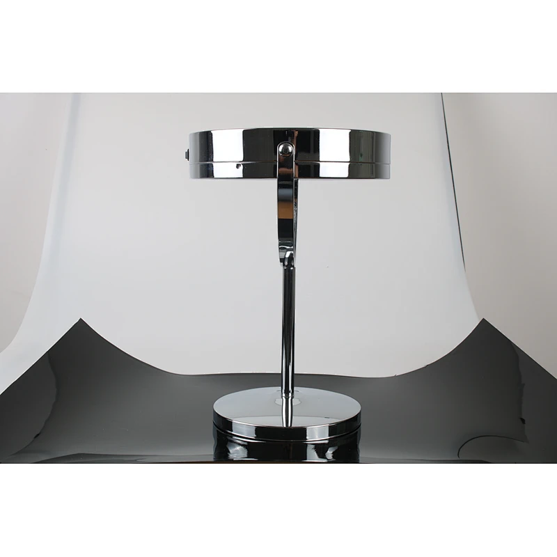 Wholesale Private Label High Quality Middle Size Bathroom Round Stainless Steel Frame Mirror Table Led Light Makeup Mirror