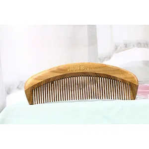 2022 New Style Wholesale Wood Color Comfortable Wood Handle semicircle Styling Hairbrush For Barber Hair Cutting