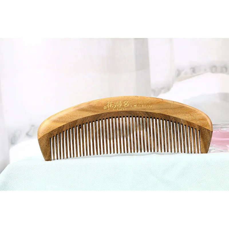 2022 New Style Wholesale Wood Color Comfortable Wood Handle semicircle Styling Hairbrush For Barber Hair Cutting