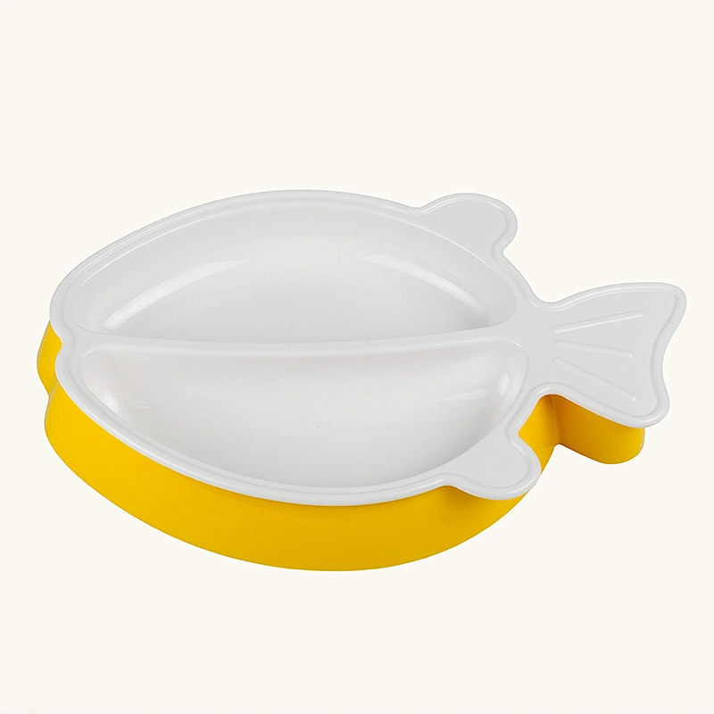 Integrated placemat ABS fish shape plate Children Baby Dinner Food Plate Snack Serving Dish silicone baby food freezer tray