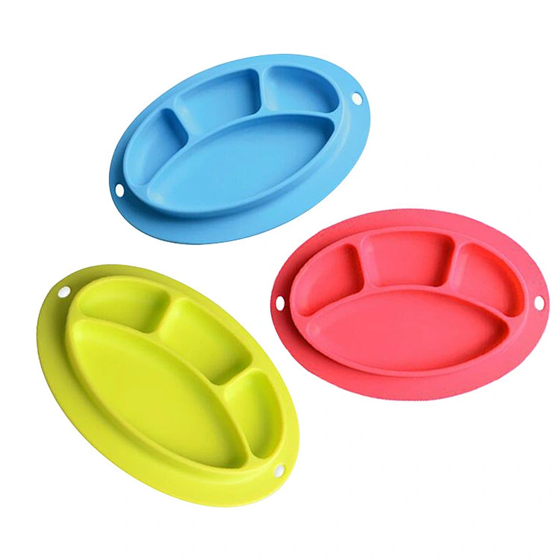 Customized Logo 100% Food Grade Silicone Microwave silicone suction baby placemat plate bowl