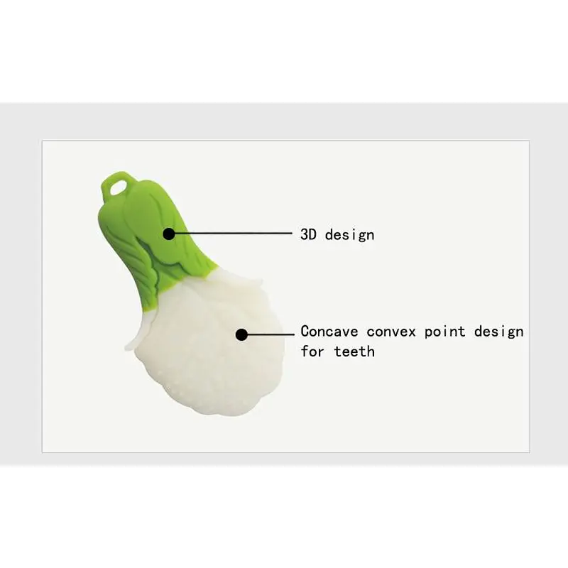 Factory Price  Food Grade Fancy  Cabbage  Silicone Baby Teether Toys