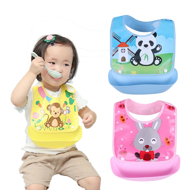 custom   Baby bib waterproof rice bowl baby bib eco friendly neoprene crab bibs silicone soft super soft saliva towel clothes