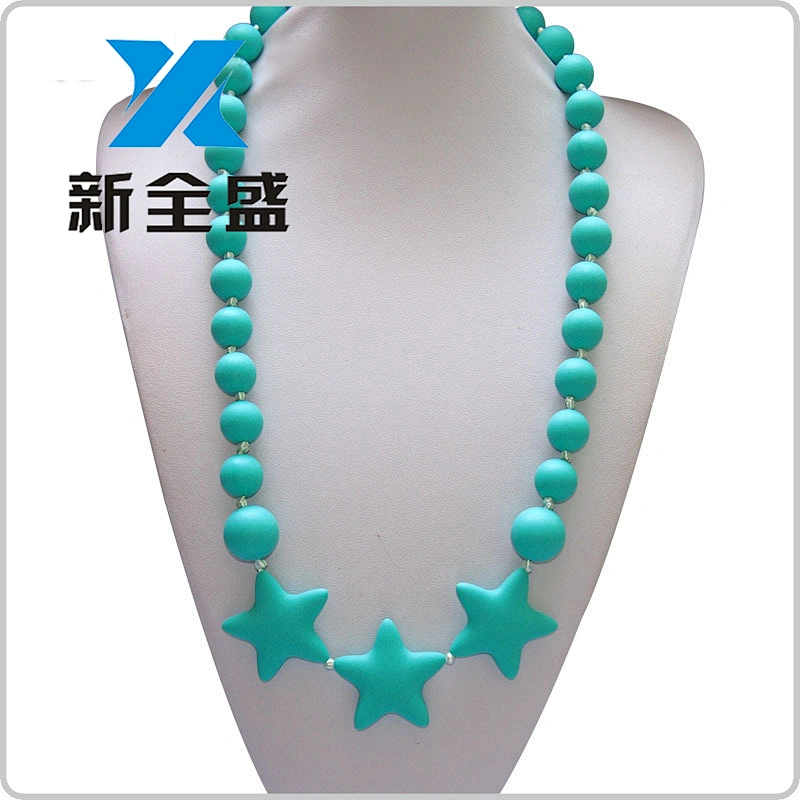 latest design african beads necklace jewelry sets  silicone chew necklace Teether Beads Wholesale custom