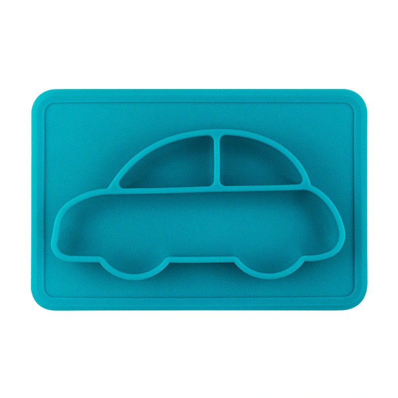 food grade  silicone Baby Kids Suction Table car  Food   tray serving baby  travel car kids play Tray Placemat Plate Bowl