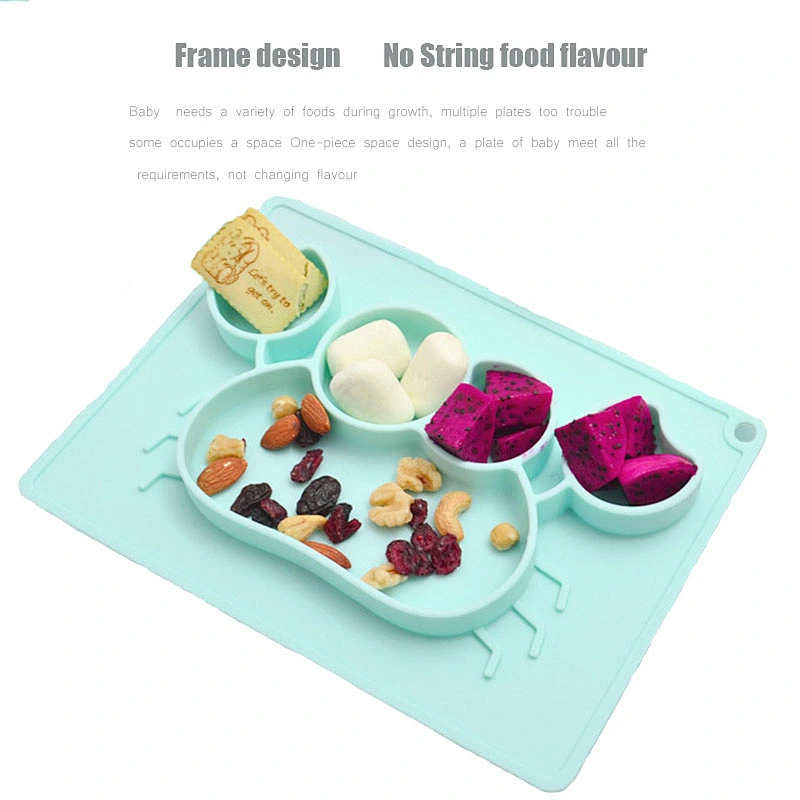 food grade dining tray baby stroller silicone rubber  crab shape plate