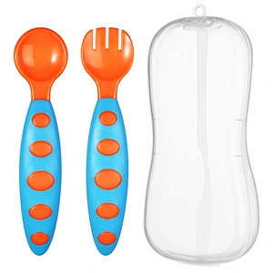 factory custom  kids travel pp material  spoon and fork set color