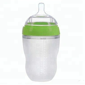 OEM High quality silicone baby bottle label feeding bottle with handle