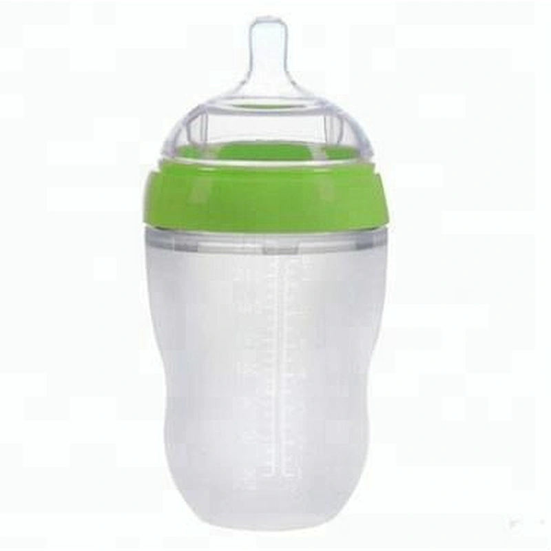OEM High quality silicone baby bottle label feeding bottle with handle