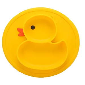 custom Heat-Resistant 100% Food Grade Silicone Baby Plate suction baby plate